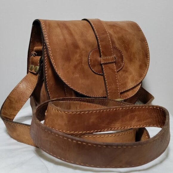 Genuine Leather Boho Festival Handbag Crossbody Purse Bag Brown - Picture 2 of 9